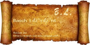 Basch Lóránt névjegykártya